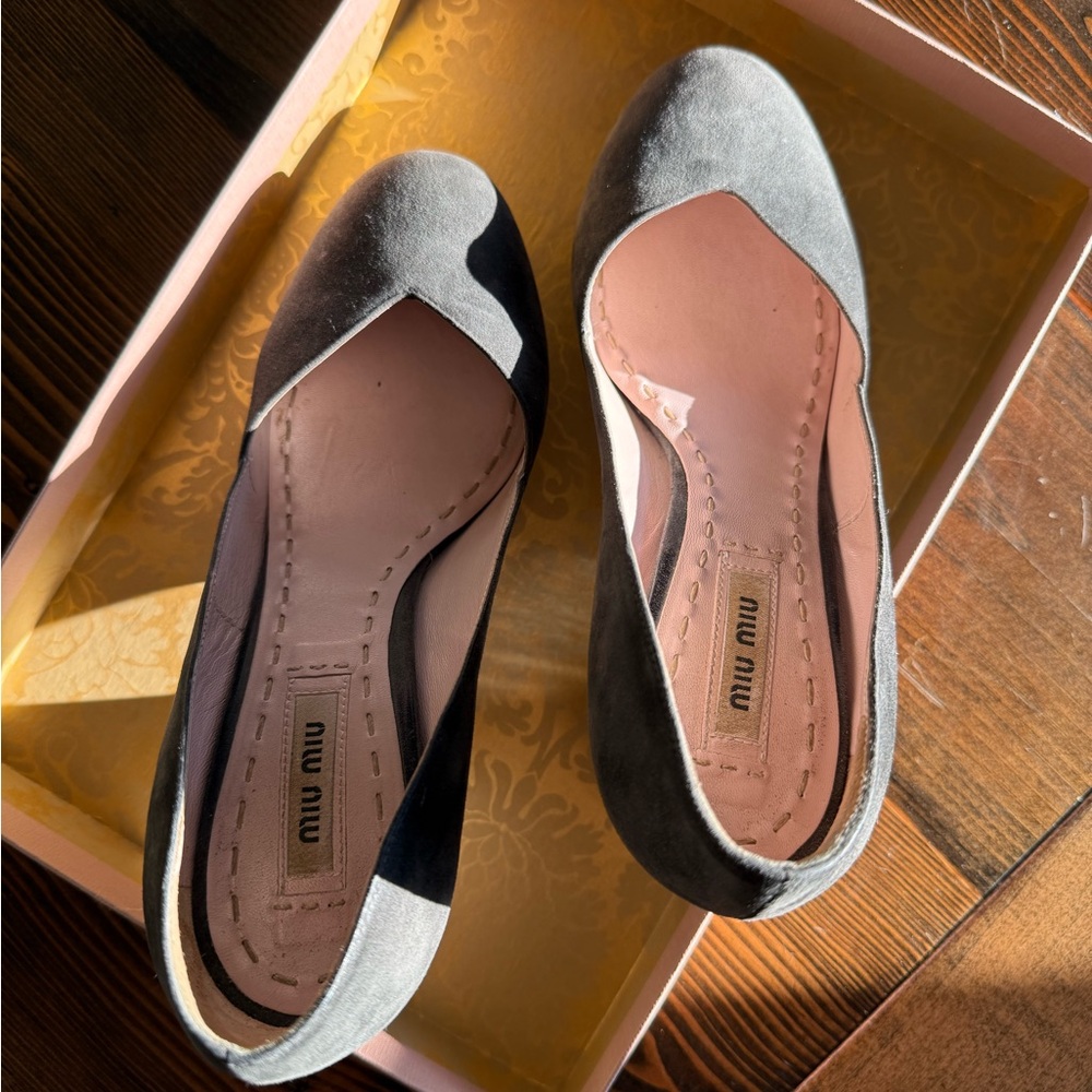 Miu Miu Black and Gray Heels